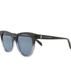 ALEXANDER MCQUEEN WOMENS CAT EYE GREY GREY BLUE